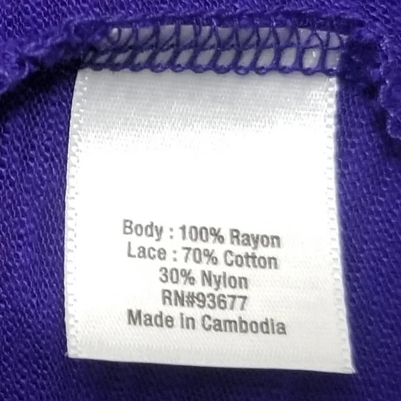 Color 3/3: intrepid purple bell sleeve w lace A New Approach top - Picture 3 of 5